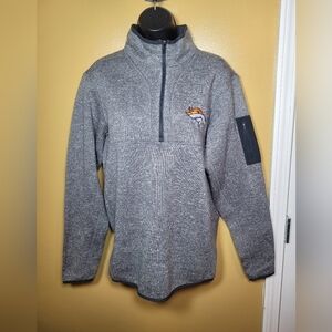 Antigua Denver Broncos Pullover Fleece Lined Quarter Zip Jacket sz M